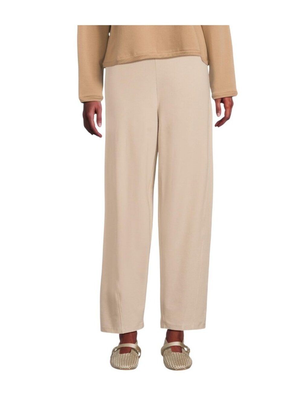 NWT Eileen Fisher Womens Lantern Pants Crepe S5TK-P4839M Wheat Brown XL